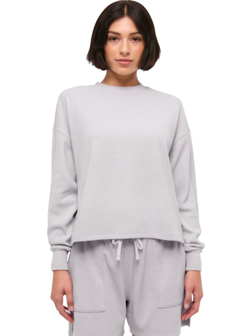 Abercrombie & Fitch Gray Ribbed‎ Crewneck Sweatshirt Size L/XL